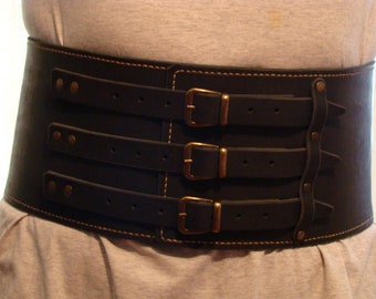 Leather wide belt, men athletic, powerlifting, weightlifting belt, men waist corset