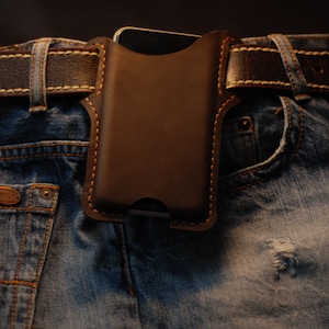 Funda de cuero para teléfono, funda de cinturón personalizada para teléfono inteligente, funda para teléfono celular grabada