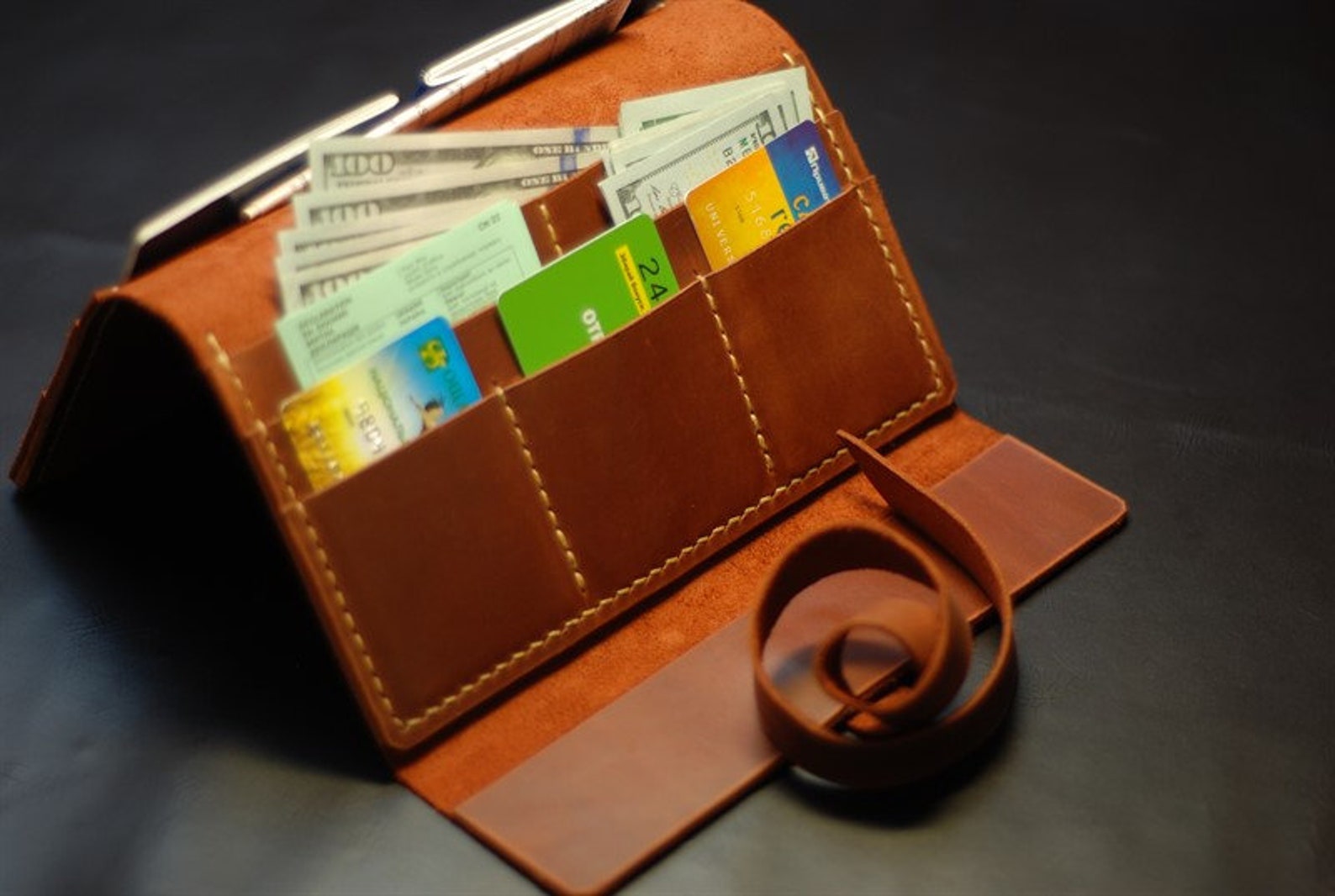 Travel Wallet Organizer Leather Document Holder Men Credit Etsy