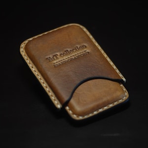 Leather cigarette case or card holder, engraved tobacco pouch, vintage style cigar box, gift for smokers