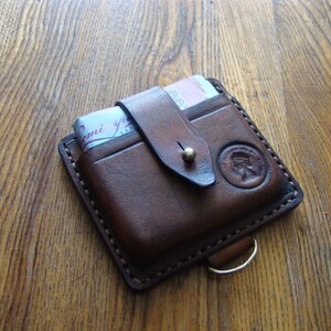 Cartera de dinero de cuero, bolso grabado para hombre, accesorios de cuero personalizados, pequeña bolsa de cinturón