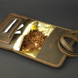 Leather cigarette case, roll cigar pouch, men's tobacco case, personalized cigarette holder