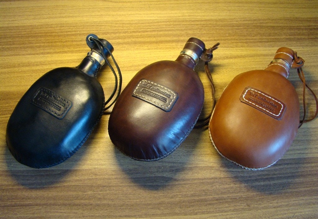 Waterskin 1,2l / cantimplora de cuero, botella de cuero, matraz, odre para  vikingos, COSIDO A MANO de Wojmir -  México