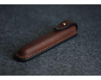 Leather pencil case, custom fountain pen holder, engraved pen pouch, office desk accessories
