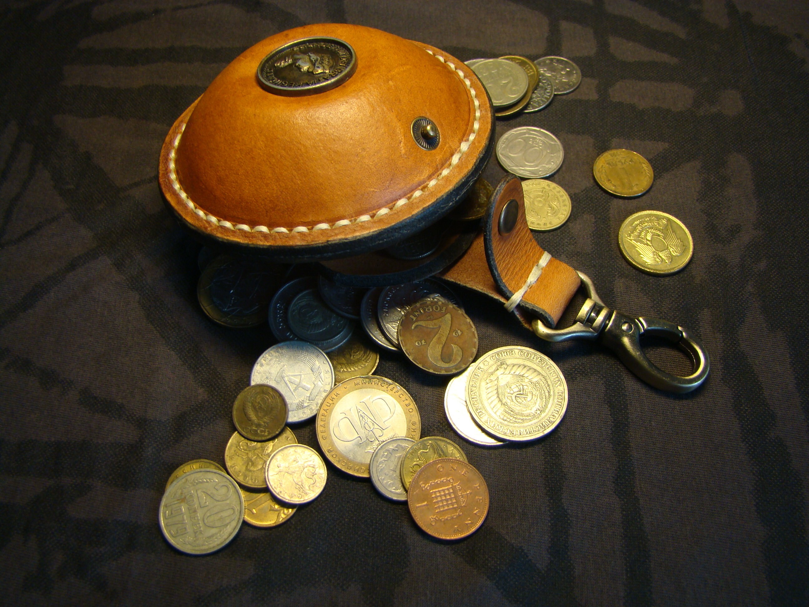 Belt coin pouch leather money purse men belt pocket Etsy
