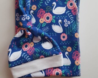swan swaddle blanket