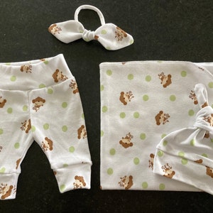 Monkey Swaddle Blanket & Newborn Hat Set. Newborn Leggings, Headband Set. Gender Neutral Take Home Set. Newborn Photo Prop. Baby Shower Gift