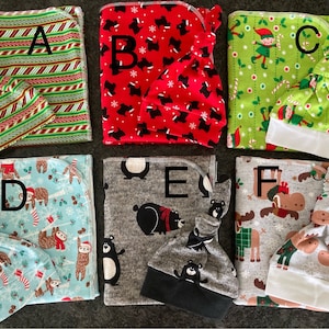 Christmas Newborn Swaddle Blanket & Newborn Hat Sets. Gender Neutral Winter Set. Newborn Christmas Photo Prop. Baby Shower Gift.