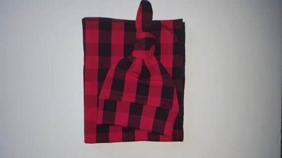 Buffalo Plaid Swaddle Blanket Newborn Hat Set. Gender Neutral Swaddle Set. Baby Shower Gift. Newborn Photo Prop. Red Plaid Swaddle Set. Etsy