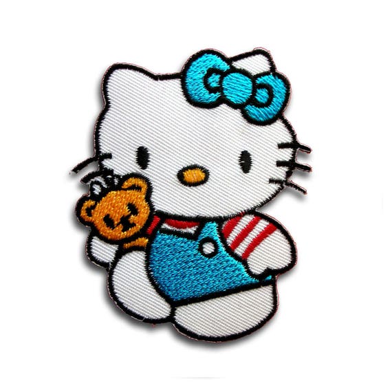 HELLO KITTY PATCH EMBROIDRED SEW//IRON ON DIY