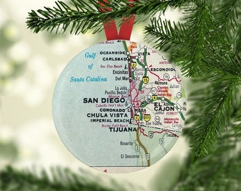 San Diego Gift, San Diego Ornament, Gift under 5, San Diego Christmas Ornament, San Diego Wedding Favor,