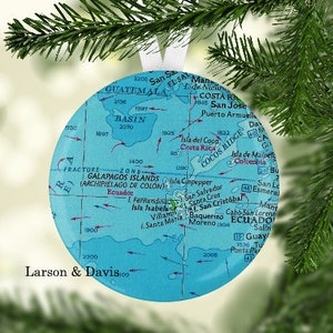 Galapagos Islands Ornament, Galapagos Islands Gift, Map Ornament, Galapagos Islands Christmas Ornament, Galapagos Islands