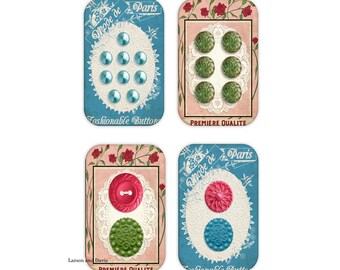 Button Magnets, Set of 4 Refrigerator Magnets, Button Refrigerator Magnets, Kitchen Magnets, Hostess Gift, Button Gift, Buttons