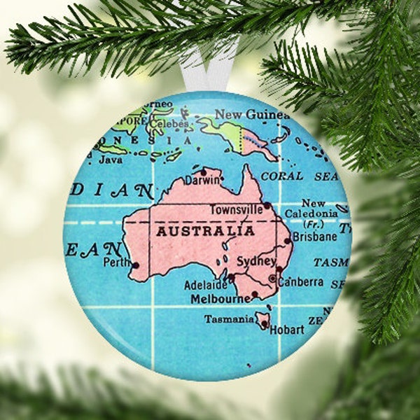 Australia Christmas Ornament, Australia Ornament, Australia Christmas Gift, Australia Travel Ornament, Australia Gift