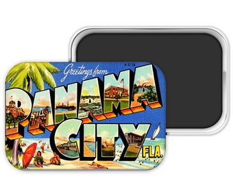 Florida Gift, Florida Magnet, Florida Wedding Favor, Panama City Souvenir, Florida Postcard Magnet, Panama City Magnet, Panama City