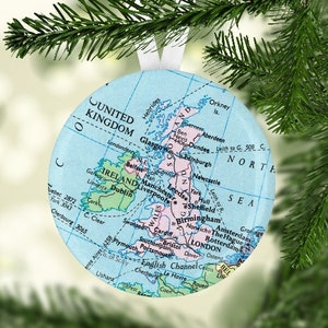 United Kingdom Christmas Ornament, Gift under 5, United Kingdom Christmas Gift, United Kingdom Map Ornament, United Kingdom gift