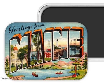 Maine Gift, Maine Magnet, Maine Wedding Favor, Maine Souvenir, Maine Refrigerator Magnet