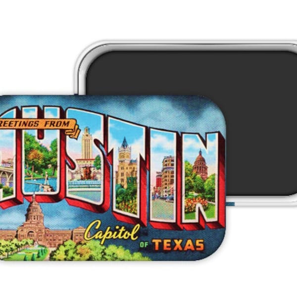 Austin Magnet, Austin Texas Magnet, Texas Magnet, Texas Gift, Texas Wedding Favor, Texas Refrigerator Magnet