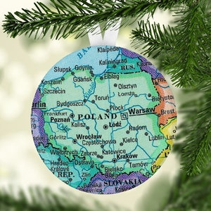 Poland Christmas Ornament, Poland Christmas Gift, Poland Map Ornament, Poland Christmas Ornament, Map of Poland