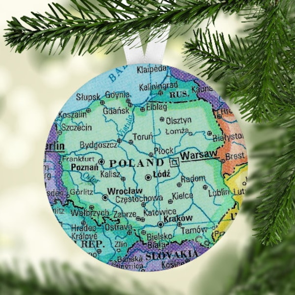 Poland Christmas Ornament, Poland Christmas Gift, Poland Map Ornament, Poland Christmas Ornament, Map of Poland