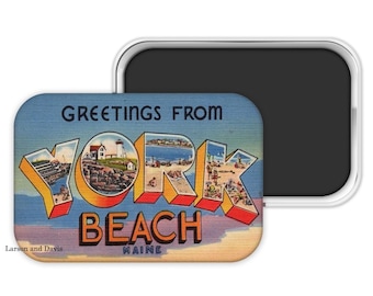 York Beach Magnet, York Beach Gift, York Beach Maine Gift, Maine Magnet, Maine Wedding Favor, Maine Souvenir, Maine Refrigerator Magnet