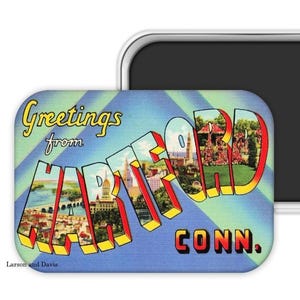 Hartford Connecticut Magnet, Hartford Connecticut Gift, Connecticut Magnet, Connecticut Wedding Favor, Connecticut Souvenir, Hartford Conn