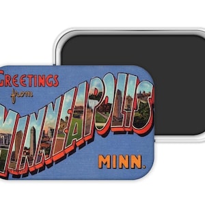 Minneapolis Magnet, Minneapolis Souvenir, Minnesota Refrigerator Magnet, Minneapolis Wedding Favor, Minnesota Gift