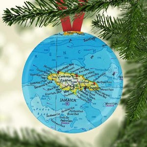 Jamaica Ornament, Jamaica Christmas Ornament, Jamaica Gift, Jamaica Magnet, Map Ornament