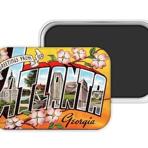 Atlanta Refrigerator Magnet, Atlanta Gift, Atlanta Magnet, Georgia Magnet, Georgia Gift, Georgia Souvenir, Atlanta Wedding Favor