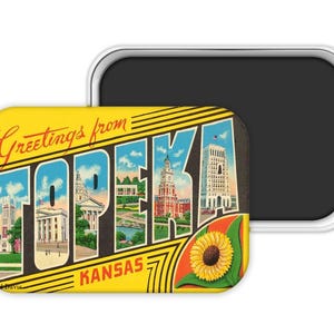 Topeka Magnet, Topeka Kansas Gift, Topeka Wedding Favor, Topeka Souvenir, Topeka Kansas Gift, Topeka Kansas