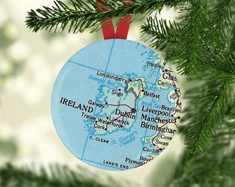 Ireland, Ireland Map Ornament, Gift under 5, Ireland Christmas Gift, Ireland Ornament, Ireland Map, Ireland Wedding Favor