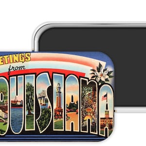 Louisiana Gift, Louisiana Magnet, Louisiana Wedding Favor, Louisiana Souvenir, Louisiana Postcard Magnet, Louisiana Magnet