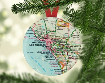 Los Angeles Gift, Los Angeles Ornament, Los Angeles Christmas Ornament, Los Angeles Wedding Favor,