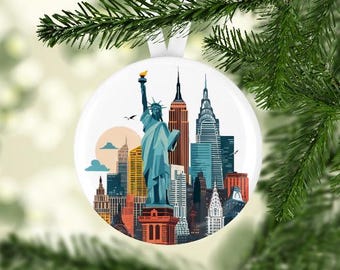 New York Gift, New York Ornament, Statue of Liberty Ornament, Statue Of Liberty Gift, Travel Tree, Statue of Liberty