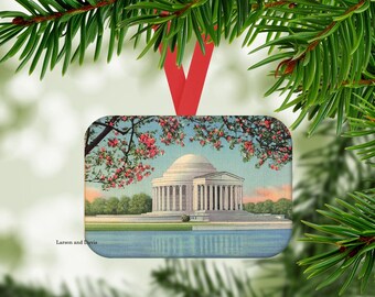 Jefferson Memorial Ornament Washington DC Ornament, Washington DC Christmas Ornament, Washington Souvenir Christmas Ornament,