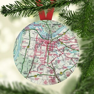 Louisville Christmas Ornament, Gift under 5, Louisville Christmas Gift, Louisville Map Ornament, Louisville Gift,