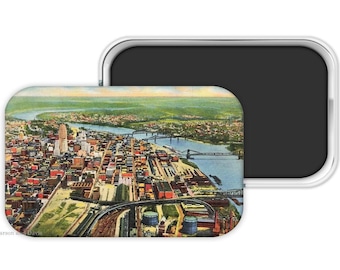 Cincinnati Magnet, Cincinnati Wedding Favor, Cincinnati Souvenir, Cincinnati Postcard Magnet, Ohio Magnet