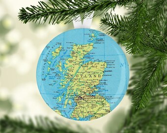Scotland Christmas Ornament, Scotland Christmas Gift, Scotland Map Ornament, Scotland Gift, Map of Scotland