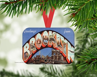 Brooklyn New York Ornament, Brooklyn Christmas Ornament, Brooklyn Souvenir Ornament, New York Wedding Favor