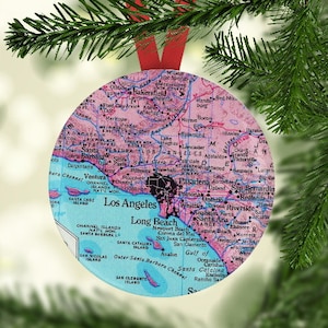 Los Angeles Gift, Los Angeles Ornament, Los Angeles Christmas Ornament, Los Angeles Wedding Favor,