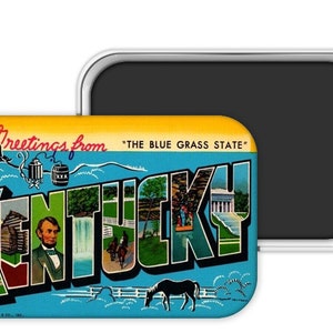 Kentucky Gift, Kentucky Magnet, Kentucky Wedding Favor, Kentucky Souvenir, Kentucky Postcard Magnet, Kentucky Gift