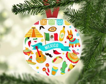 Mexico Ornament, Mexico Christmas Ornament, Mexico Gift, Mexico Magnet