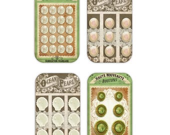 Button Magnets, Set of 4 Refrigerator Magnets, Button Refrigerator Magnets, Kitchen Magnets, Hostess Gift, Button Gift, Buttons