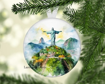 Christ The Redeemer Ornament, Rio de Janeiro Brazil Ornament, Brazil Christmas Ornament, Landmark Ornament, Rio de Janeiro Ornament