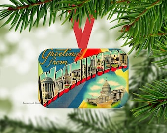 Washington DC Ornament, Washington DC Christmas Ornament, Washington Souvenir Christmas Ornament, Washington Gift