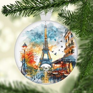 Eiffel Tower Ornament, Paris Map Ornament, Paris Christmas Gift, Paris Ornament, Paris Wedding Favor, Eiffel Tower Gift