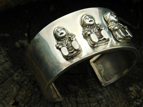Cheetah!! Huge Vintage Southwest Sterling Silver Bracelet Cuff Cheetah!! Huge Vintage Southwest Sterling Silver Bracelet Cuff