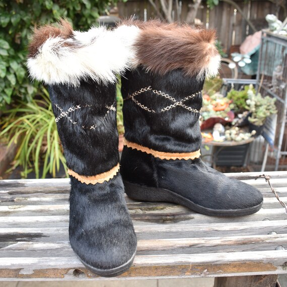 goat fur boots womens