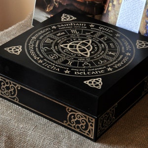 Witch box storage. Big Wicca Box - Wiccan Calendar. Stash box. Box for jewelry. organizer box. Gothic jewelry box