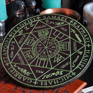 Seals of the Seven Archangels for magic ritual, Talisman of Protection, archangel michael, Black circle, Six-pointed star, wiccan altar